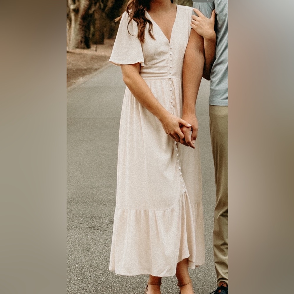 Cream Midi Dress